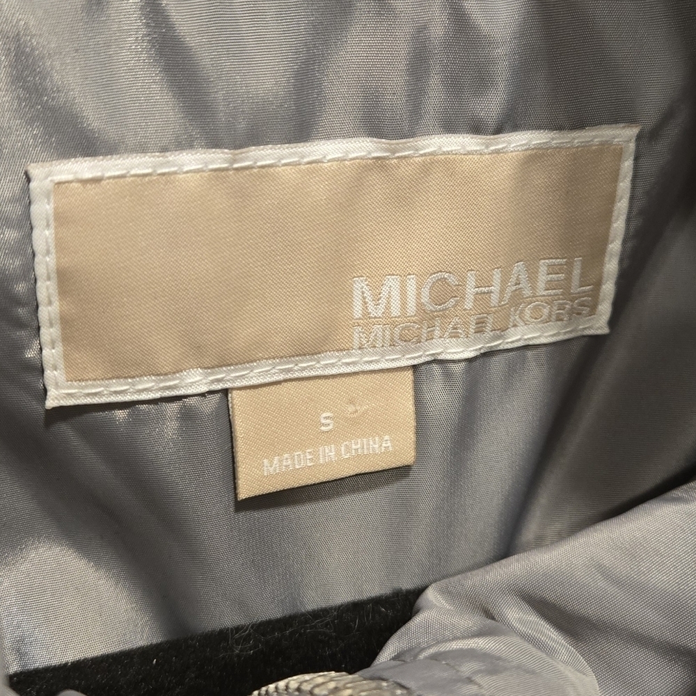 Michael Kors Women's Silver Hooded Windbreaker Jacket - Picture 8 of 11